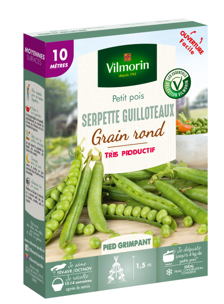 Légumes Secs - Pois Grimpant à Grain Rond Serpette Guilloteaux - 10 m - PACKAGING_3D_RECTO